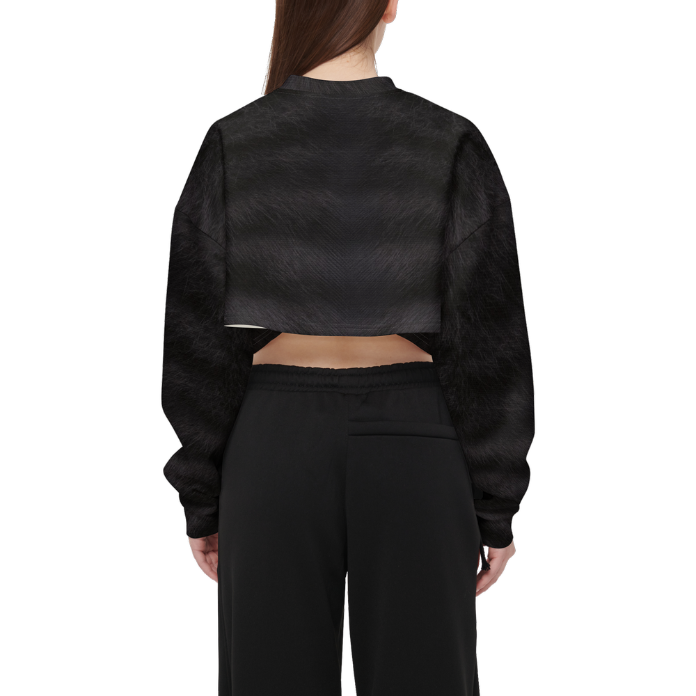 Black Tabby Cropped Crewneck Sweatshirt