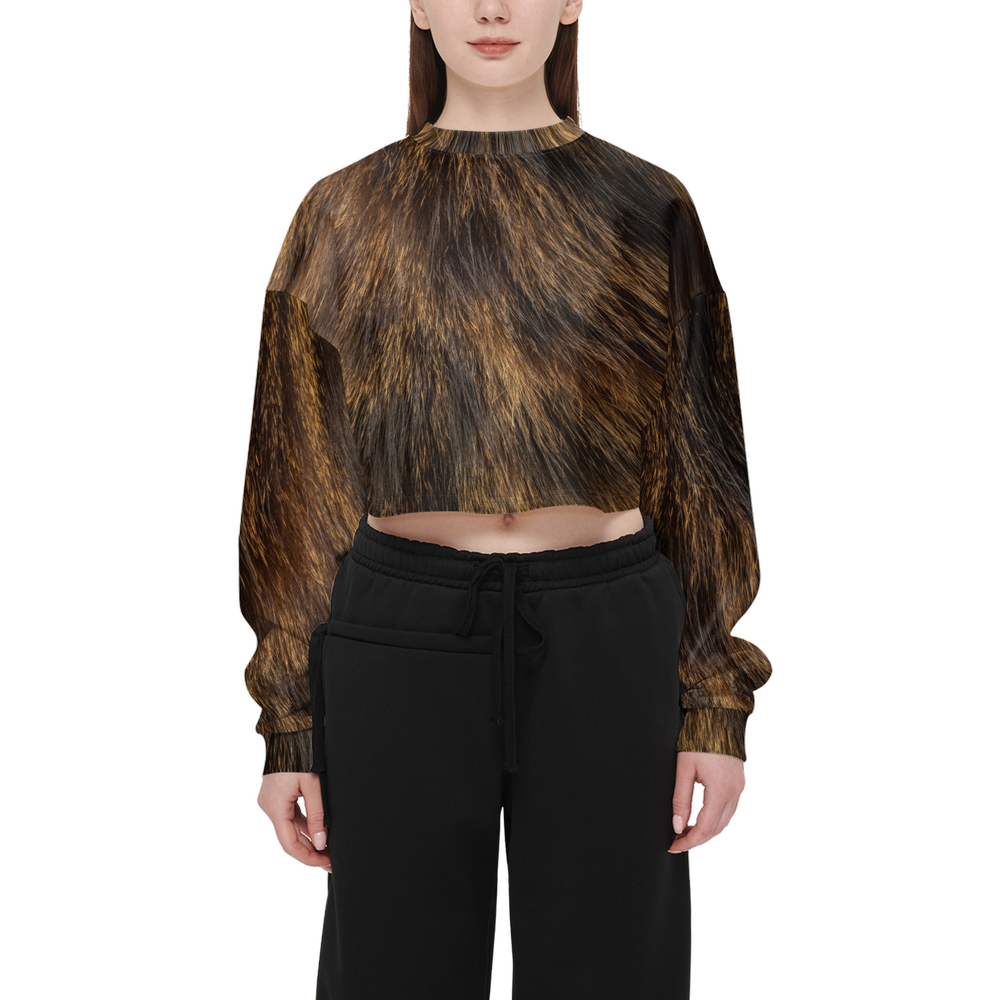 Tortoiseshell Cropped Crewneck Sweatshirt