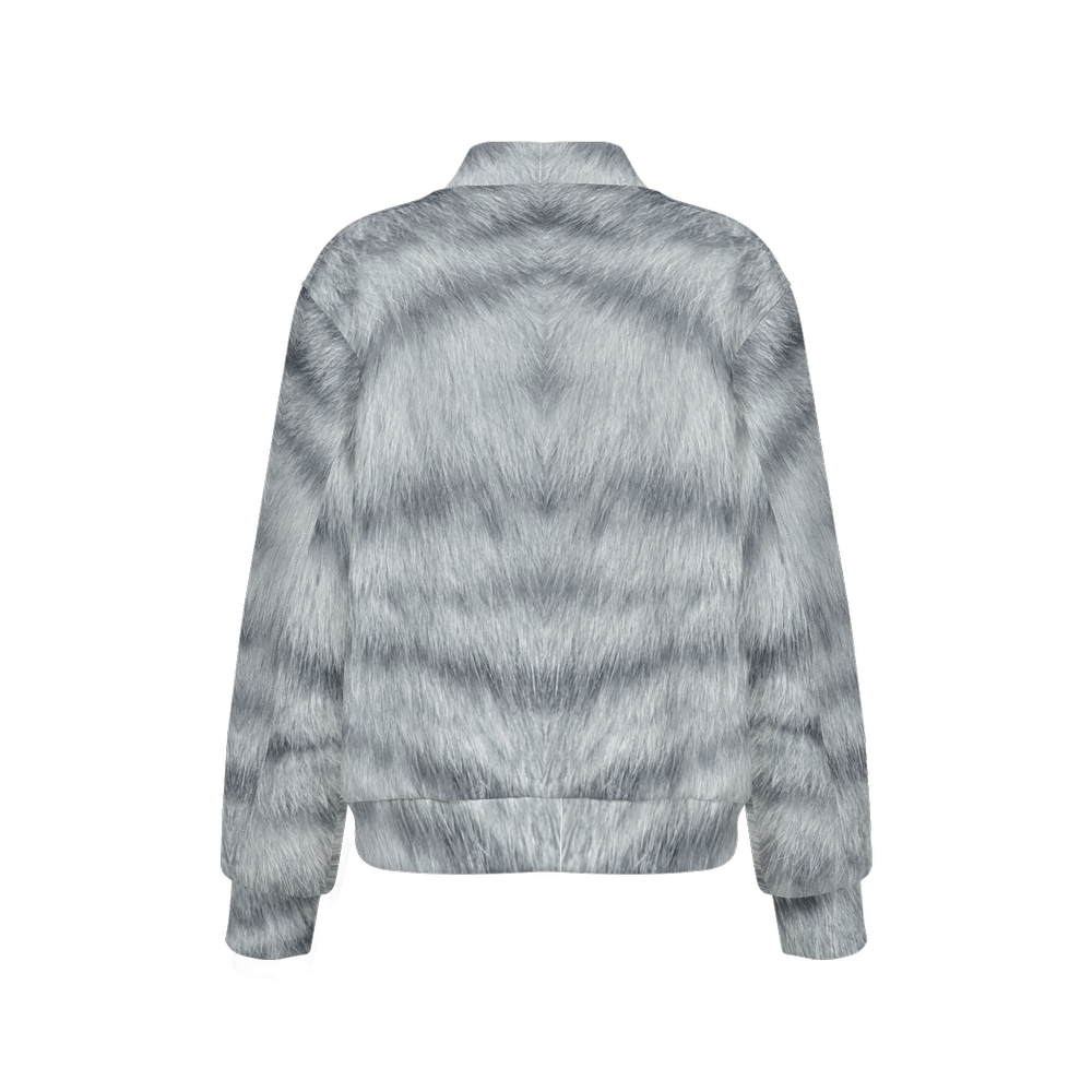 Silver Mackerel Tabby Cat Bomber Jacket