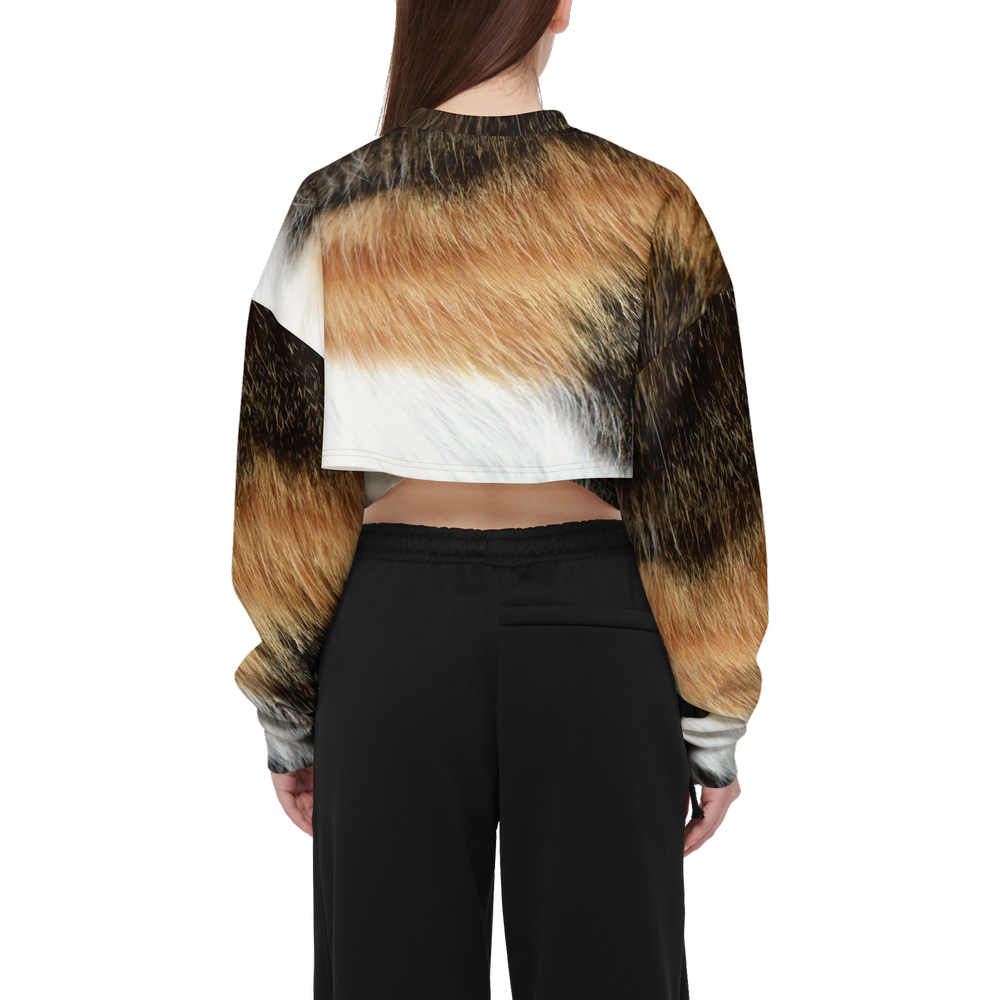 Calico Cropped Crewneck Sweatshirt