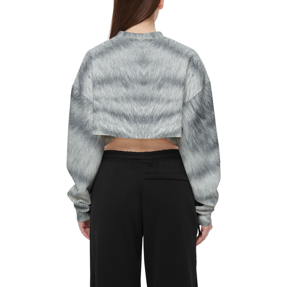 Silver Tabby Cropped Crewneck Sweatshirt