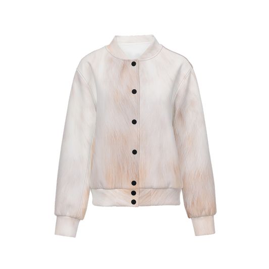 Cream Cat Bomber Jacket