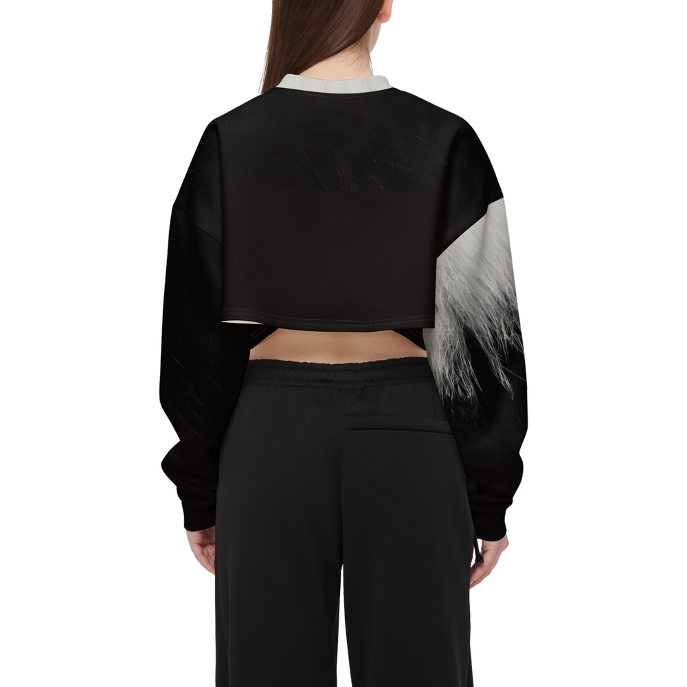 Tuxedo Cropped Crewneck Sweatshirt