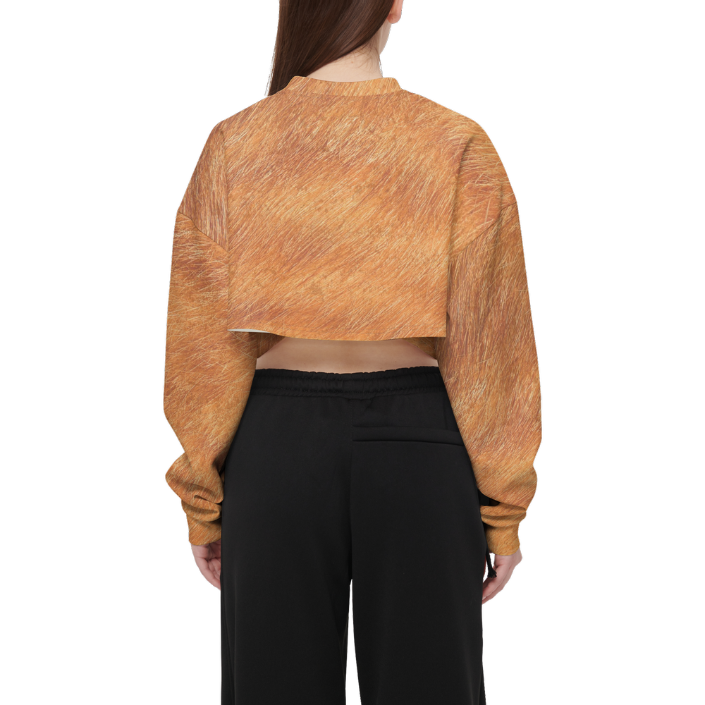 Orange Tabby Cropped Crewneck Sweatshirt