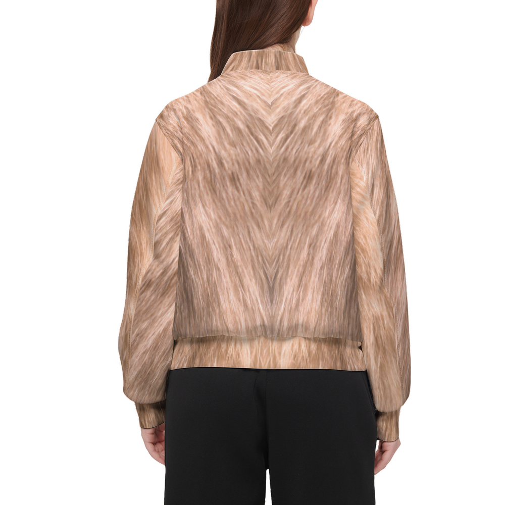 Fawn Cat Bomber Jacket