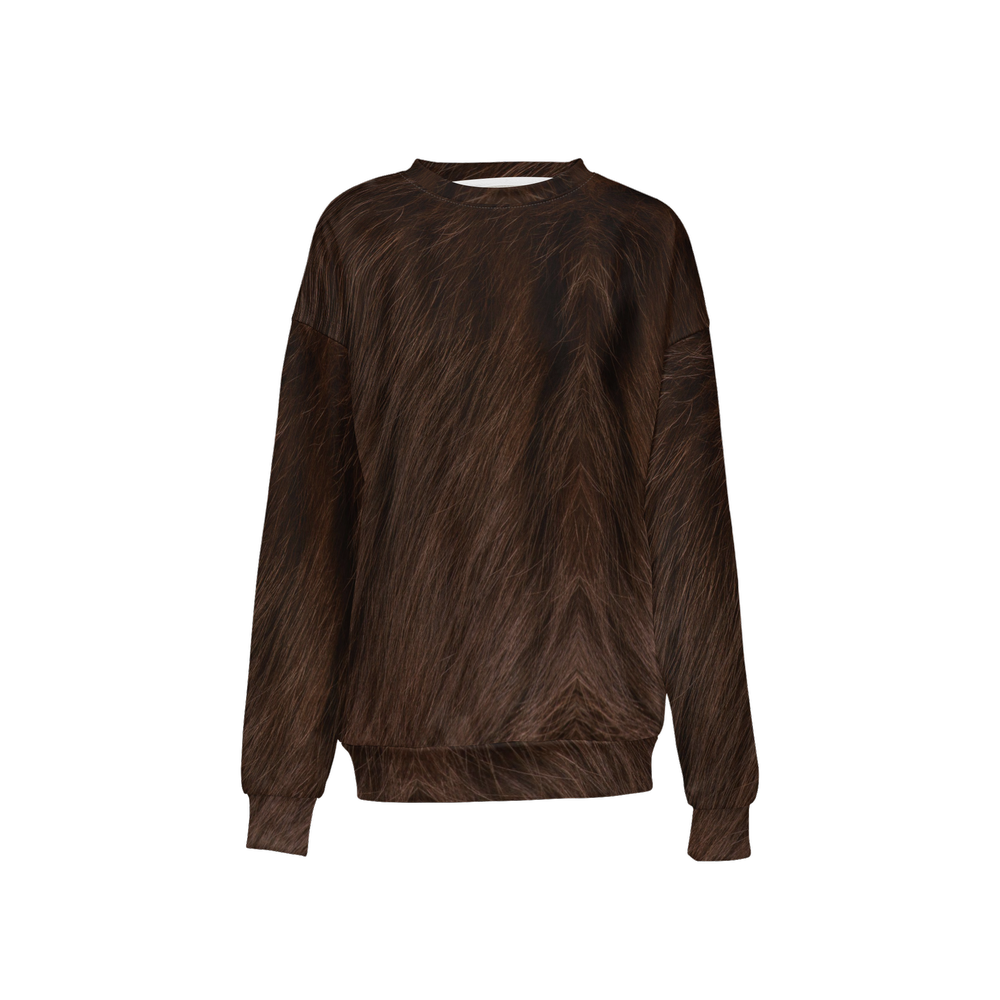 Havana Brown Relaxed Fit Crewneck Sweatshirt