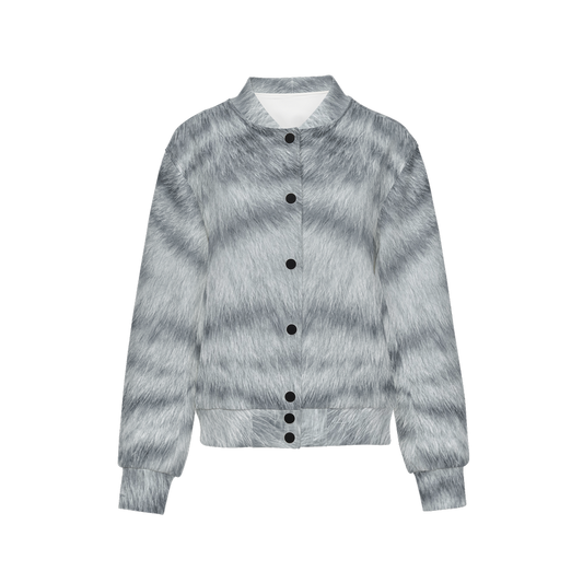 Silver Mackerel Tabby Cat Bomber Jacket