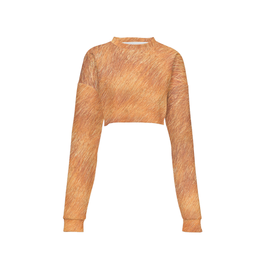 Orange Tabby Cropped Crewneck Sweatshirt