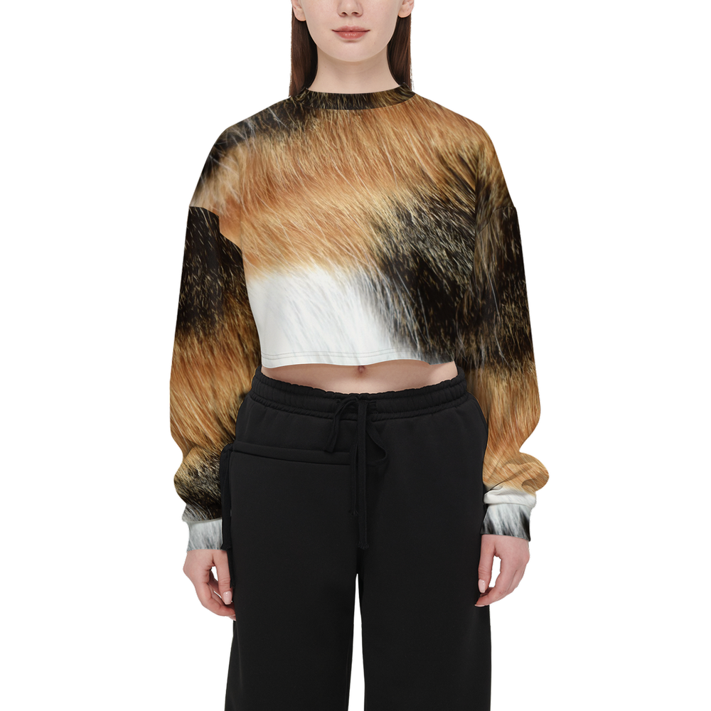 Calico Cropped Crewneck Sweatshirt