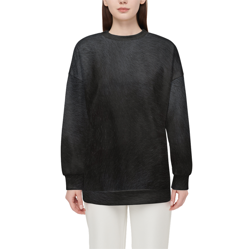 Black Cat Relaxed Fit Crewneck Sweatshirt