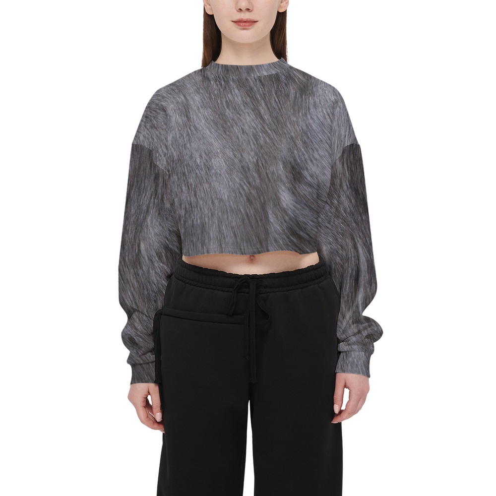 Russian Blue Cropped Crewneck Sweatshirt