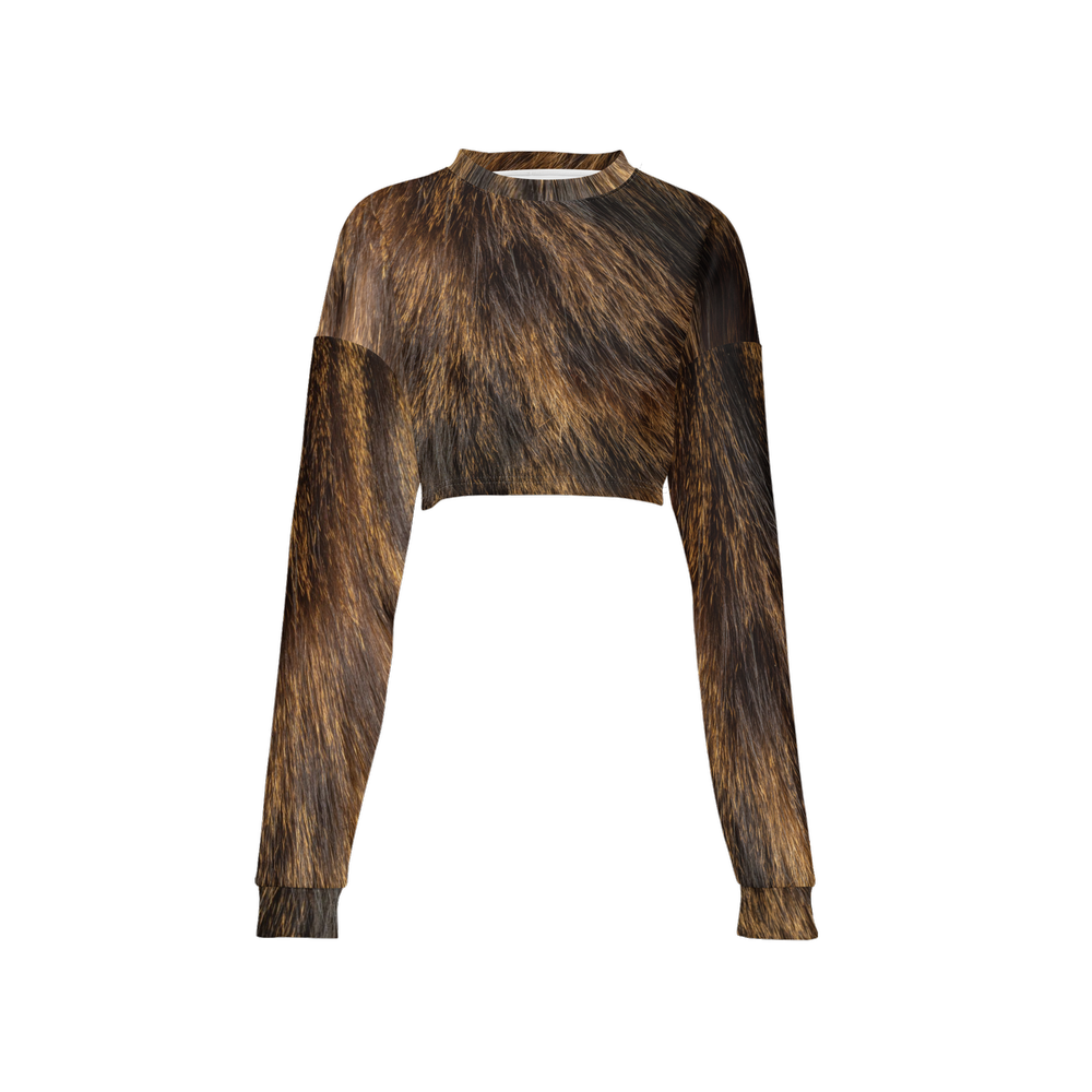 Tortoiseshell Cropped Crewneck Sweatshirt