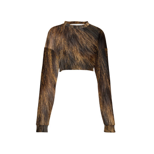 Tortoiseshell Cropped Crewneck Sweatshirt