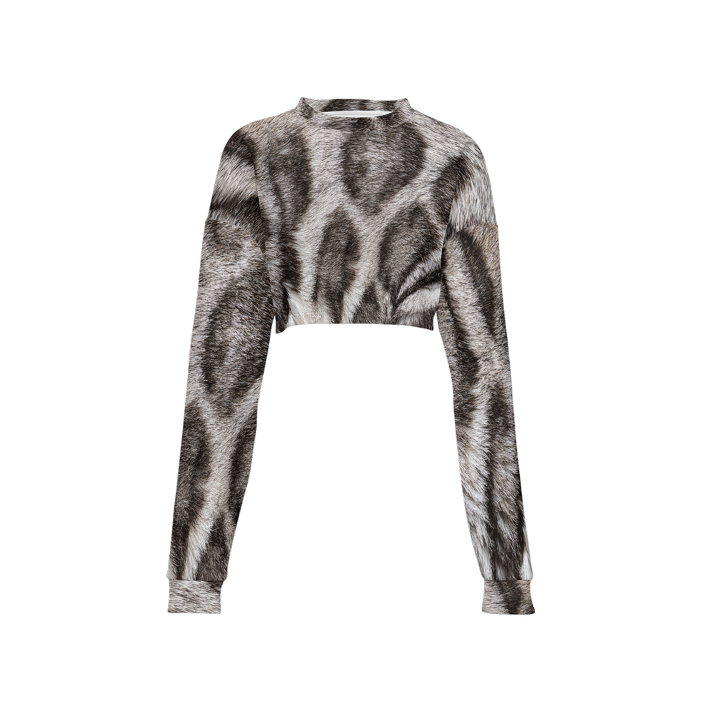 Silver Bengal Cropped Crewneck Sweatshirt