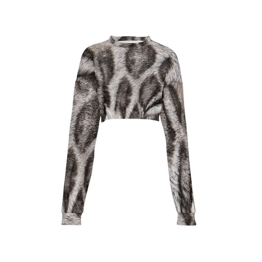 Silver Bengal Cropped Crewneck Sweatshirt