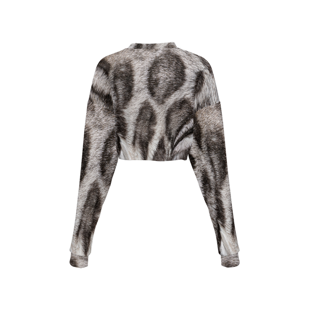 Silver Bengal Cropped Crewneck Sweatshirt