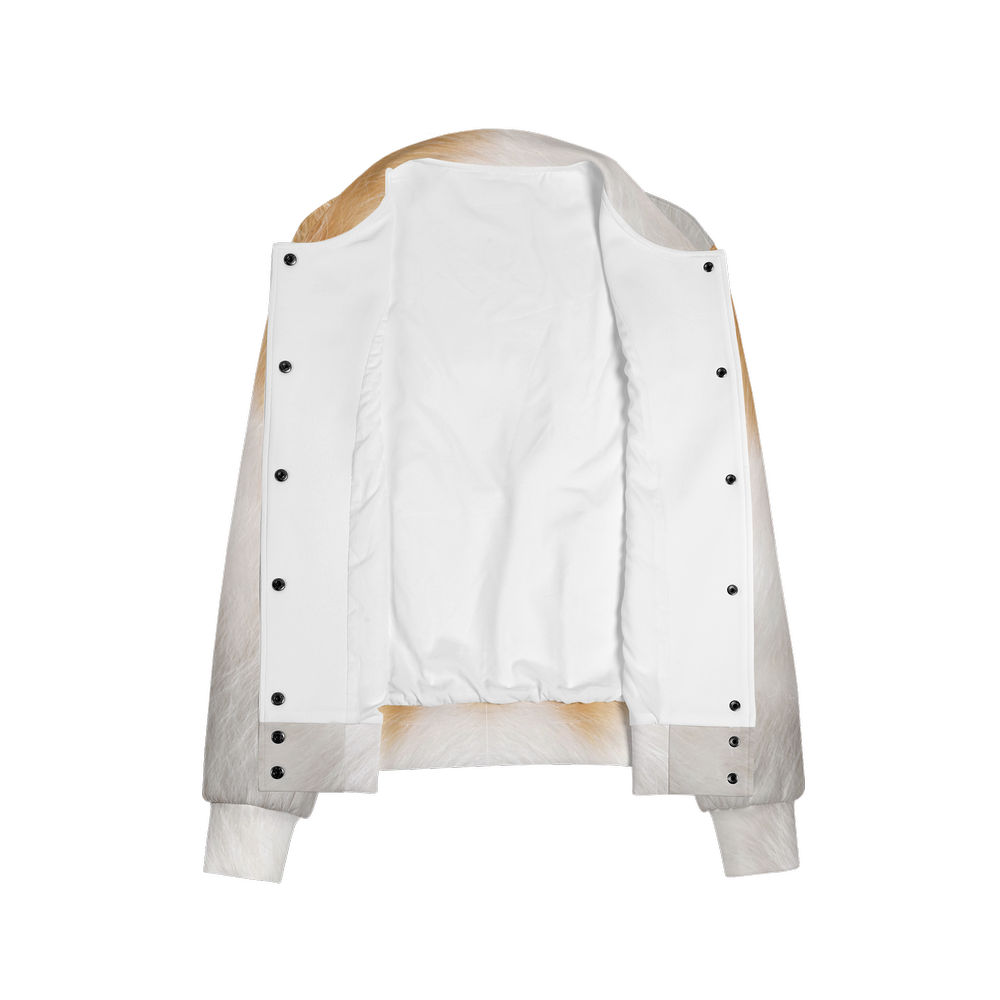 Orange & White Cat Bomber Jacket