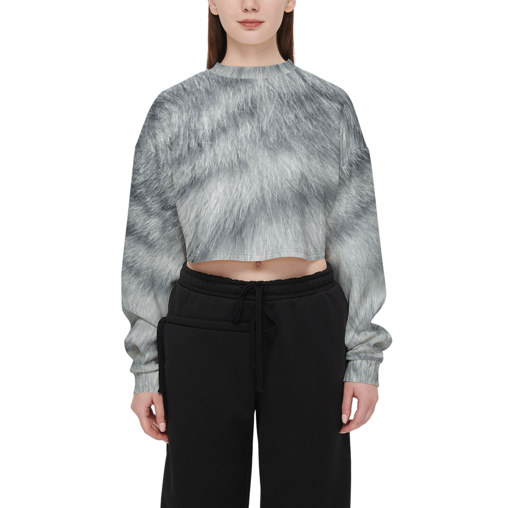 Silver Tabby Cropped Crewneck Sweatshirt