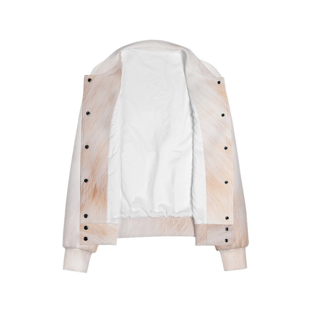 Cream Cat Bomber Jacket