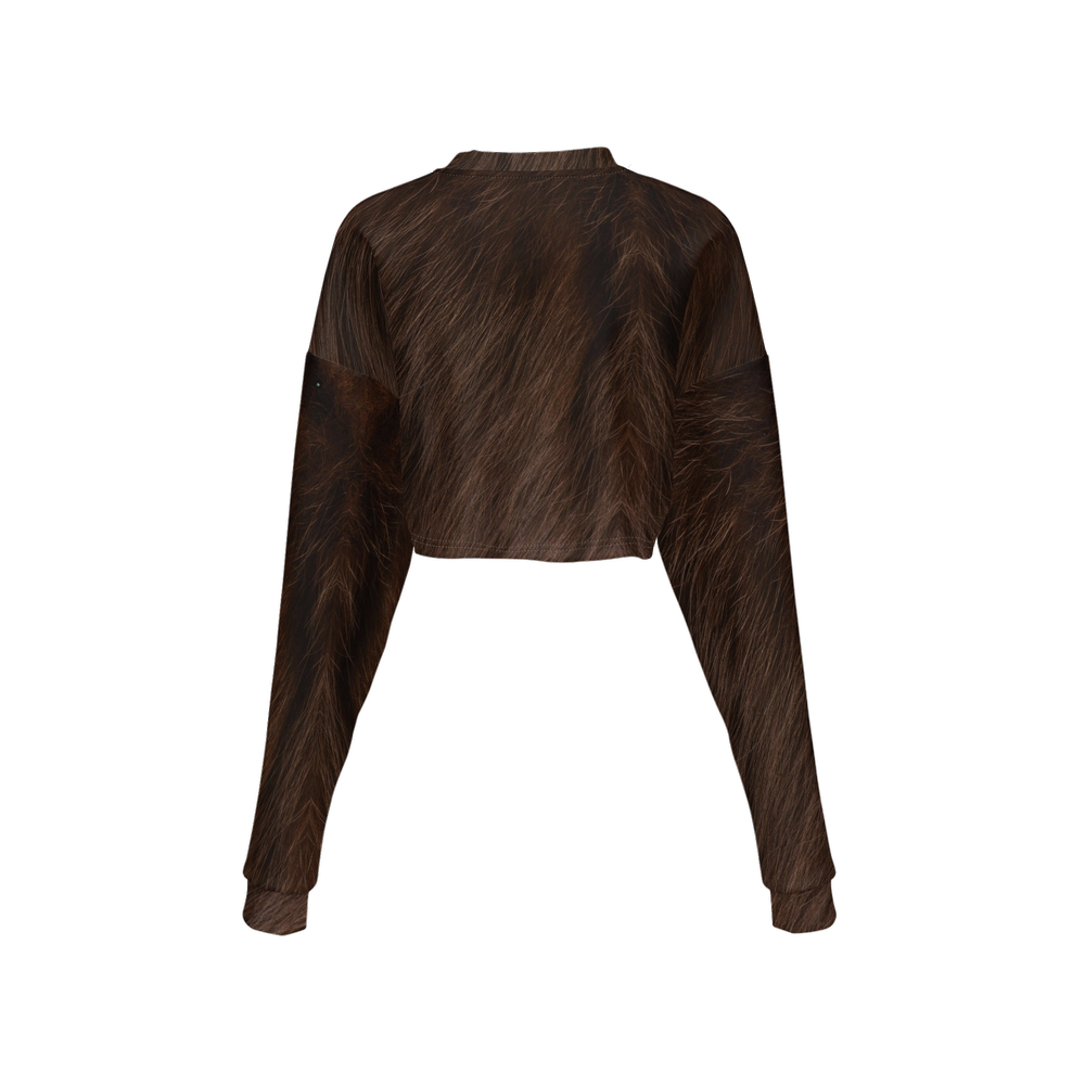 Havana Brown Cropped Crewneck Sweatshirt