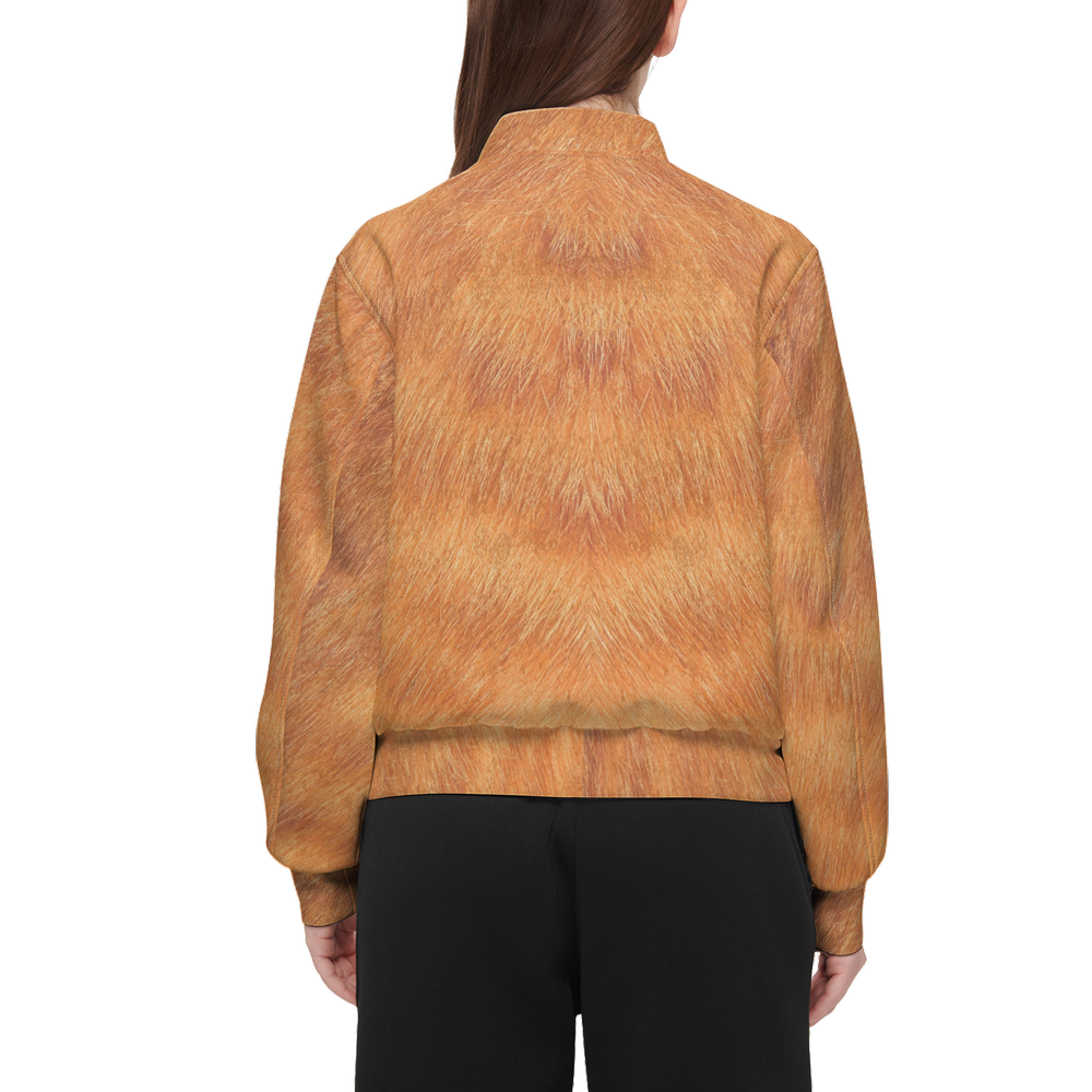 Orange Tabby Bomber Jacket