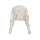 White Cat Cropped Crewneck Sweatshirt