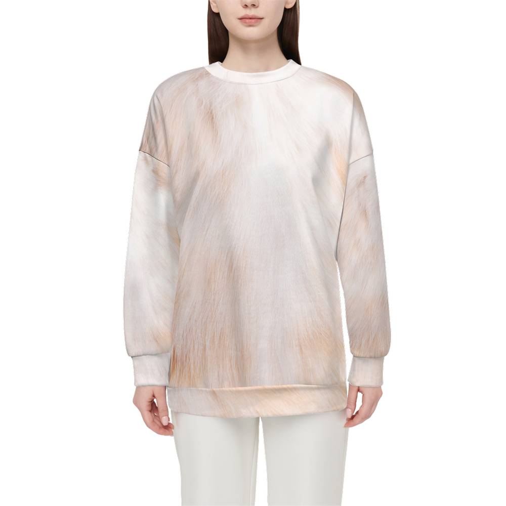 Cream Relaxed Fit Crewneck Sweatshirt