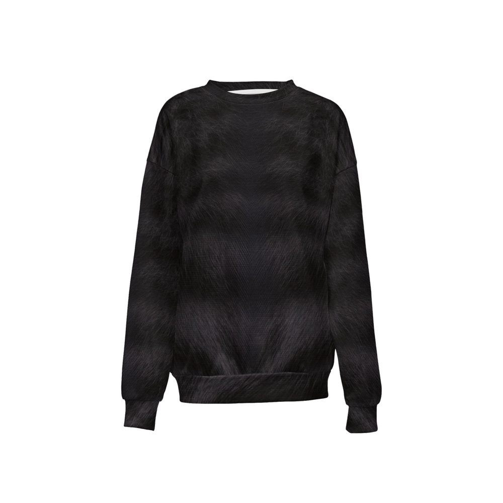 Black Tabby Relaxed Fit Crewneck Sweatshirt