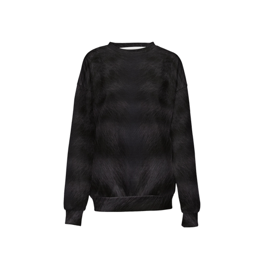 Black Tabby Relaxed Fit Crewneck Sweatshirt