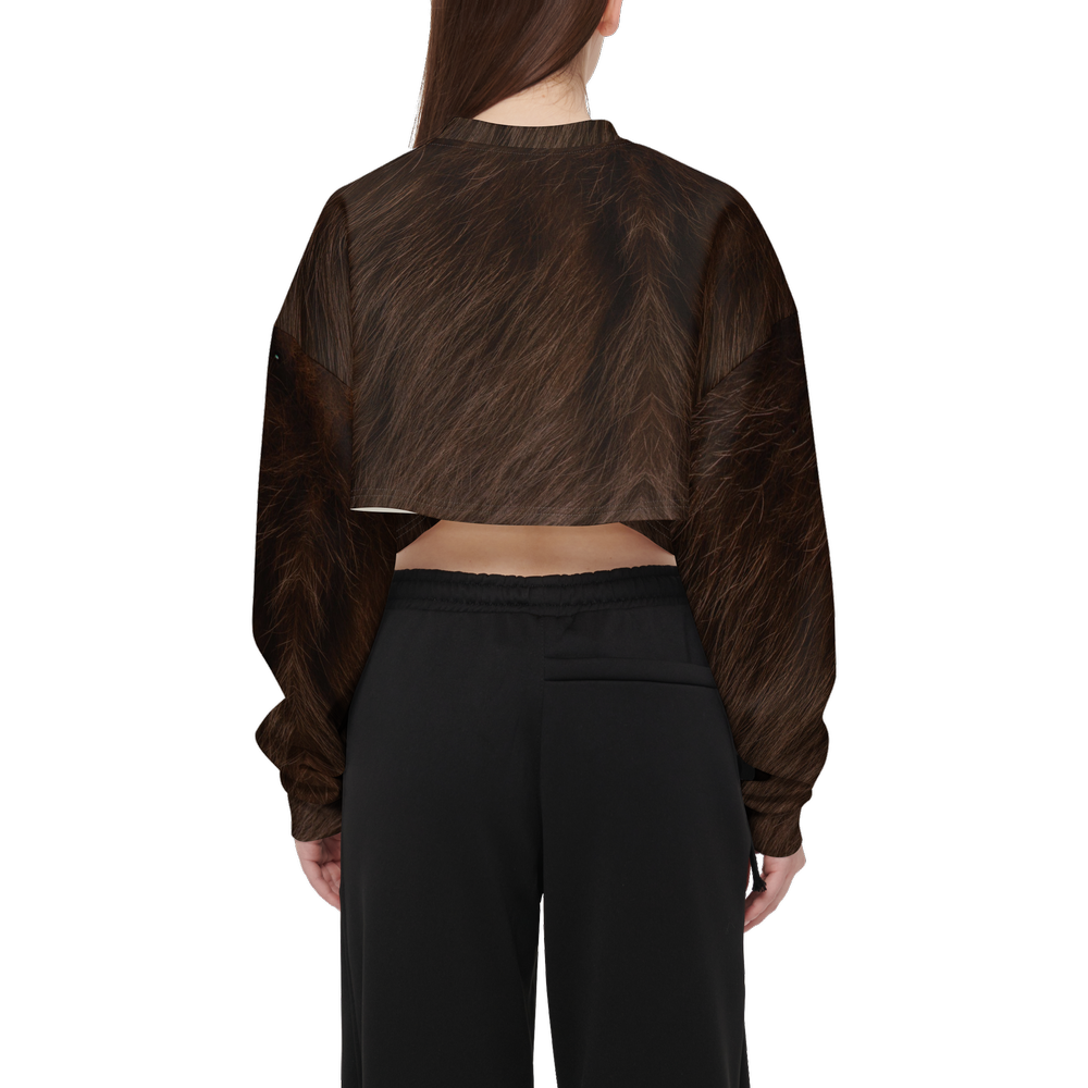 Havana Brown Cropped Crewneck Sweatshirt