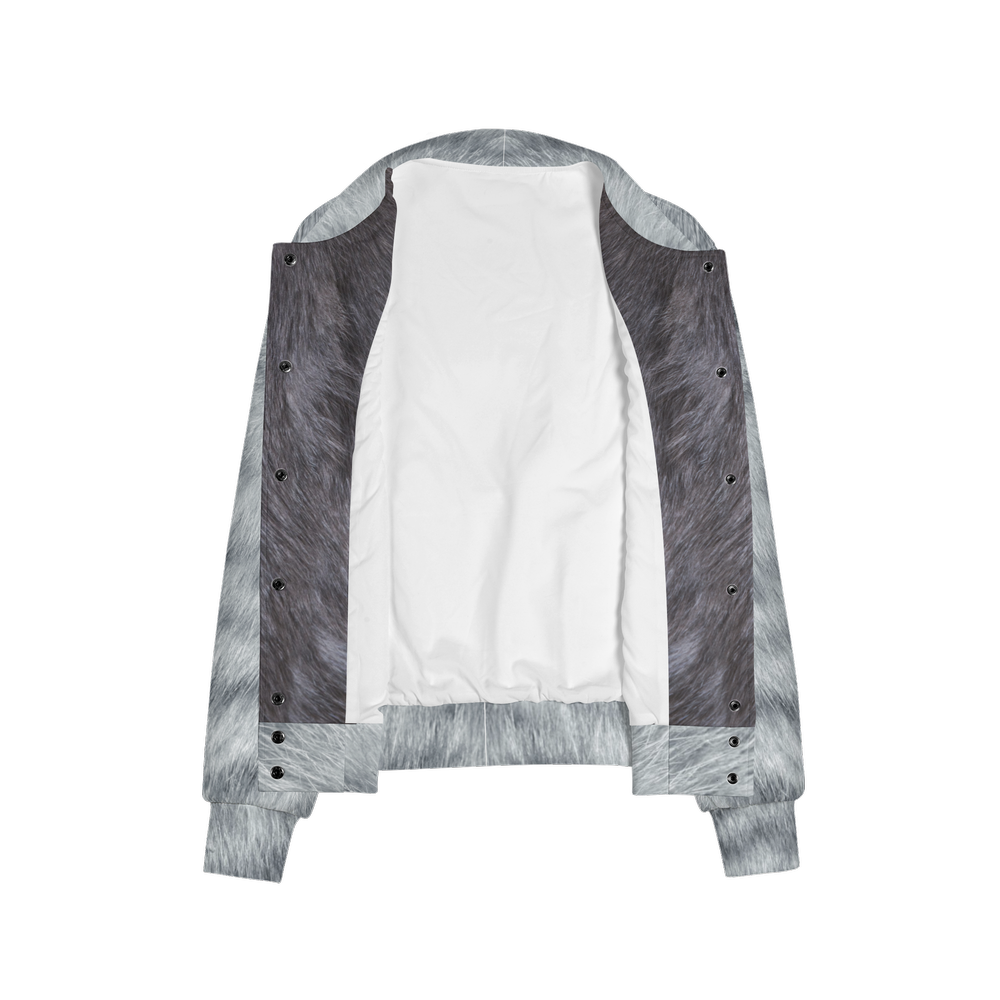 Silver Mackerel Tabby Cat Bomber Jacket