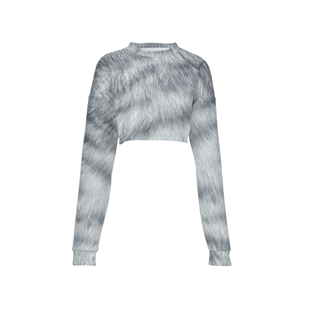 Silver Tabby Cropped Crewneck Sweatshirt