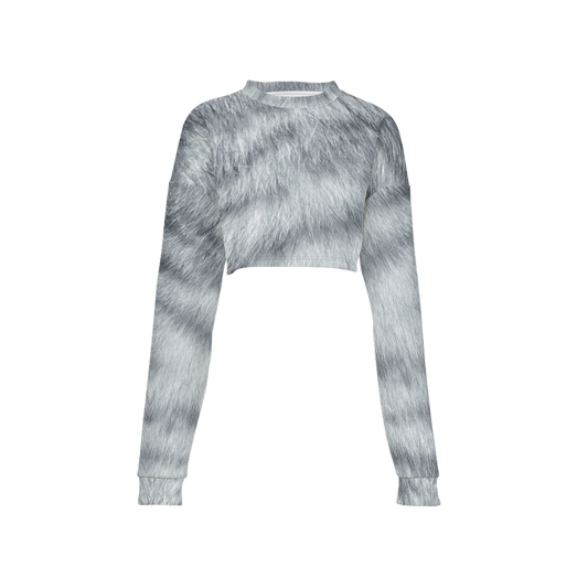 Silver Tabby Cropped Crewneck Sweatshirt