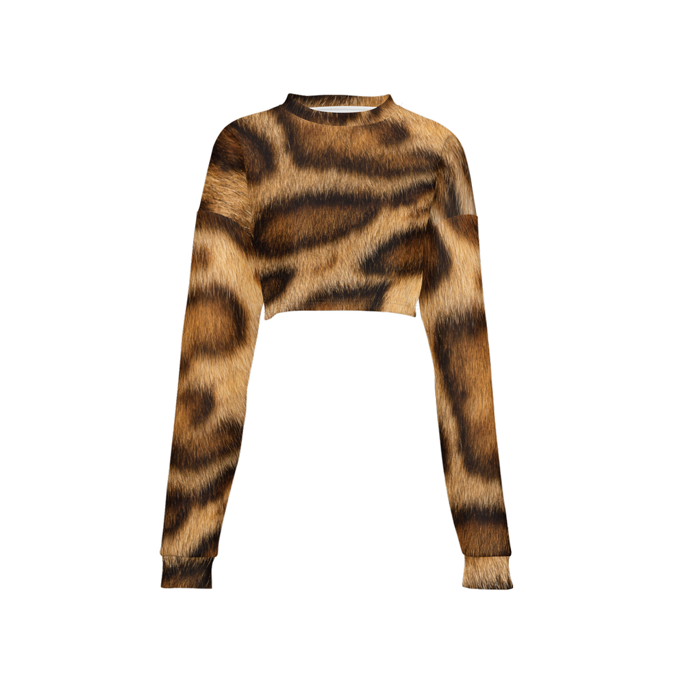 Rosetted Bengal Cropped Crewneck Sweatshirt