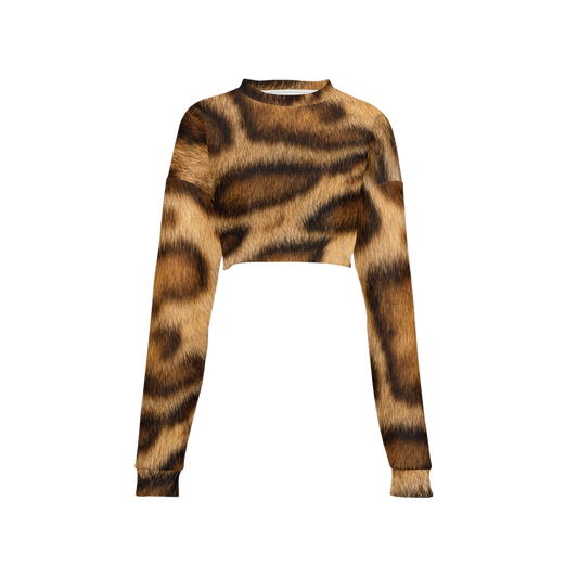 Rosetted Bengal Cropped Crewneck Sweatshirt