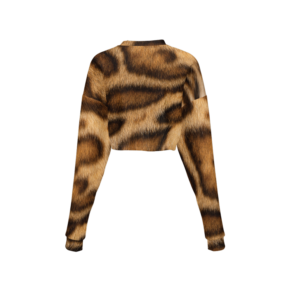 Rosetted Bengal Cropped Crewneck Sweatshirt