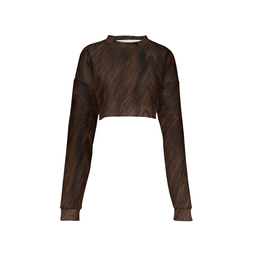 Havana Brown Cropped Crewneck Sweatshirt