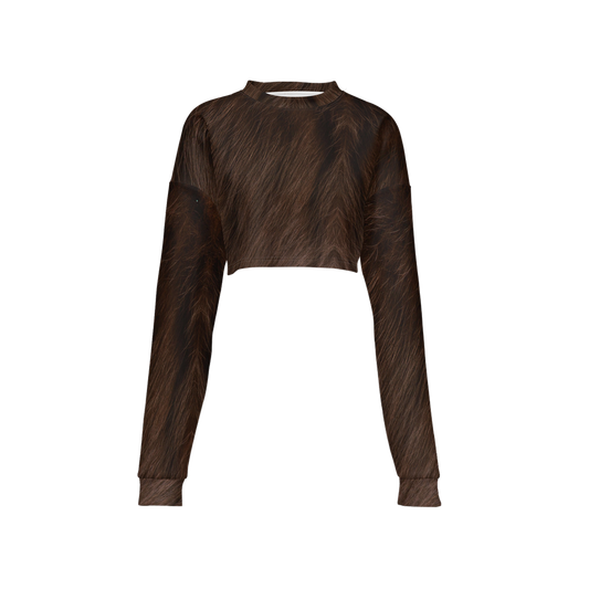 Havana Brown Cropped Crewneck Sweatshirt